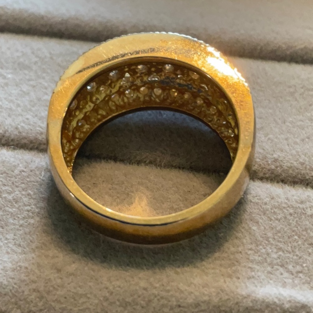 Elegant Gold Toned Sterling Silver Band Ring - Picture 5 of 5